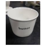 GDCZ Butter Dish With Water Line,Ceramics French Butter Keeper Crock With Lid, White