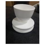 GDCZ Butter Dish With Water Line,Ceramics French Butter Keeper Crock With Lid, White