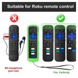 (Pack of 2) Remote Cover Case for Roku TV Remote Control/Silicone Protective Sleeve Skin - Glow in The Dark (Green/Blue)