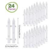 MCEAST 24 Pieces Christmas Tree Fences White Picket Fence Border 4.6 x 12 Inches Mini Plastic Decorative Fences Christmas Tree Barrier for Dogs Kids Home Wedding Fairy Garden Party