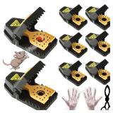 Mouse Traps, Rat Trap Quick Effectively Best Mouse Trap, Reusable Plastic Mousetraps Used Indoor & Outdoor Mice Snap Traps for Basement/Garage/Attic Anywhere 9set(2L+6s+1*Clip)