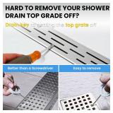 ARIOSOX 2-Pack Shower Drain Hooks for Drain Cover Removal, Assists with Linear Drain Grate Removal and Clean, Stainless Steel Silicone Protector Extractor Tool.(Gray)