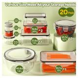 JSCARES 40 PCS Food Storage Containers with Lids Airtight (20 Lids &20 Containers) - Leakproof Meal-Prep Containers for Kitchen Storage Reusable Plastic Microwave/Dishwasher Safe with Labels & Pen