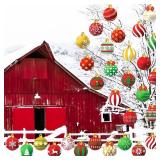 Barydat 30 Pcs Large Christmas Ball Shape Ornaments Xmas Plastic Decors Xmas Hanging Ornaments Christmas Yard Decorations for Tree Indoor Outdoor House Yard Supplies