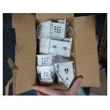 Zubebe 23 Pcs Christmas Village Sets LED Winter Village Houses Accessories Street Lights Trees Miniature Christmas Figurines Scene Desktop Ornament for Indoor Room Landscape Xmas Holiday Party Decor