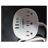 European Travel Plug Adapter with USB C, Multi Country Outlet Adapter with 3 AC Outlets and 4 USB Ports, Type C Plug Adapter for US to Most of Europe Iceland Spain Italy France Germany etc