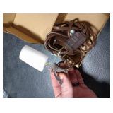 Upgraded Lighting System, 7.2Ft Brown Accessory Cord with 1LED C7 Spare Fuse Bulb, Blow Mold Lights Cord with Female Plug&On/Off Switch, for Halloween Christmas Village and Homemade Craft Decorations