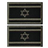 2 Pieces Tactical Israeli Flag Patch - Military Uniform Emblem Patches Green