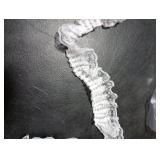 White Lace Ribbon, 2-Layer Pleated Edge White Lace Ruffle Trim for Crafts Sewing DIY, 1.8 x 5.5yd