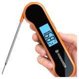 0.5 Sec Instant Read Meat Thermometer Digital with ±0.5 Precision, Food Thermometer for Cooking Kitchen Gadgets, Oven Grill Candy BBQ Essentials Accessories, Gifts for Him Dad Men Birthday, Orange