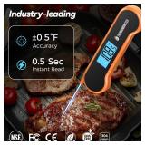 0.5 Sec Instant Read Meat Thermometer Digital with ±0.5 Precision, Food Thermometer for Cooking Kitchen Gadgets, Oven Grill Candy BBQ Essentials Accessories, Gifts for Him Dad Men Birthday, Orange