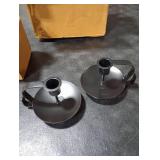 TIED RIBBONS Vintage Candle Holder with Handle Set of 4 Black Gothic Candle Holder for Home Decorations Old Fashioned Candlestick Table Taper Candle Holders for Party Decorations