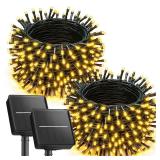 Brightown 2 Pack Solar String Lights Outdoor Waterproof, 92Ft 240 LED Solar Lights Outdoor with 8 Modes, Outdoor Light Solar Powered for Patio Yard Tree Garden Party Decorations, Warm White