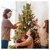 Sggvecsy Artificial Pine Branches Fake Greenery Pine Picks Artificial Red Berry Stems Christmas Pine Needles for DIY Christmas Garland Wreath Xmas Embellishing Flower Arrangements Decoration