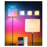 Lotalot Led Floor Lamp for Living Room: Modern Standing Tall Floor Lamp for Bedroom - Smart APP Control - RGB Light 16 Million Colors with Decorative Lampshade