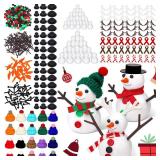 Liliful 30 Pack 1081 Pcs Christmas Snowman DIY Craft Kits Build a Snowman Crafts Accessories for Winter Parties Christmas Stuffers Xmas Gift(Foam)