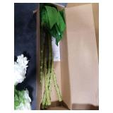 Waipfaru 21 Real Touch White Hydrangea Artificial Flowers with Long Stem & Leaves, Full Latex Faux Hydrangea Flowers for Home Decor Party Floral Arrangements Wedding Bouquets Centerpieces, 5Pcs