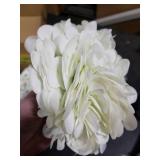 Waipfaru 21 Real Touch White Hydrangea Artificial Flowers with Long Stem & Leaves, Full Latex Faux Hydrangea Flowers for Home Decor Party Floral Arrangements Wedding Bouquets Centerpieces, 5Pcs