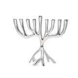 Yair Emanuel Modern Tree of Life Hanukkah Menorah - Contemporary Aluminum Design - Three Fits Standard Hanukkah Candles (7 Inch)