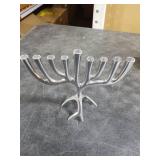 Yair Emanuel Modern Tree of Life Hanukkah Menorah - Contemporary Aluminum Design - Three Fits Standard Hanukkah Candles (7 Inch)