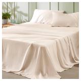 Bedsure Full Size Bed Sheets - 4 Pieces Soft Full Sheet Set - Breathable & Cooling - Hotel Luxury - Easy Care Polyester Microfiber Bedding for Women, Men, Light Beige