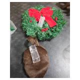 Datanly 34 Pcs Christmas Reindeer Antlers Car Kit Including Christmas Garland with Light String Antlers Nose Tail with LED Light Hanging Santa Legs Magnetic Decals Headrest Cover for Car Truck