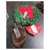 Datanly 34 Pcs Christmas Reindeer Antlers Car Kit Including Christmas Garland with Light String Antlers Nose Tail with LED Light Hanging Santa Legs Magnetic Decals Headrest Cover for Car Truck