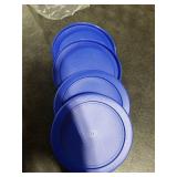 Replacement Lids fits Pyrex 2-Cup Glass Food Storage Container Bowls, 5-Inch Plastic Round Lids Covers for Pyrex 7200-PC, Airtight & Leakproof (4-Pack, Blue)