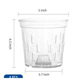 TRUEDAYS Orchid Pot 4 Pack 5 Inch Clear Orchid Pots with Drainage Holes for Repotting Ideal for Healthy Root Growth Sturdy Plastic Plant Pot for Indoor & Outdoor Plants