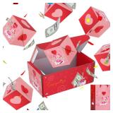 Wewounyl Explosion Gift Box 10 Pcs DIY Pop Out Folding Bounce Money Gift Birthday Box for Women Men Happy Birthday Surprise with Colorful Paper Confetti (Pink)