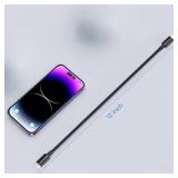 1ft Short USB C Cable - 60W Type C to C Charging Cord for iPhone 16/15, Galaxy Z Fold 6/5, Flip 6/5, S24, A54, Note 20, Tab S9 and Other USB-C Devices