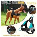 SlowTon No Pull Dog Harness - Heavy Duty Dog Harness and Leash Set for Medium Large Dogs, Reflective Tactical Harness with Soft Padded and Front Clip for Easy Walk and Training (Black L)