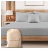 Good Sleep Bedding Fitted Sheet Twin XL - 1 Pc, 100% Egyptian Cotton Fitted Extra Long Twin Sheets for Dorm, 1000 TC 16 Deep Pocket Twin XL Fitted Sheet, Luxury Soft Fitted Bed Sheets - Light Grey