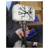 Coophit Thors Dart-Blasting Hammer Toys Gun with Lights -Toys for 5 6 7 8 9+ Year Old Boys,Kids Roleplay Toy Thunder Mjolnir with 30 Darts