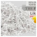 Caleihd Crinkle Cut Paper Shred Packing Grass Cushion Paper Streamer for Christmas Wedding Birthday Bridesmaid Engagement Craft Gift Boxes Bags Basket Filler Decoration 4.5oz White