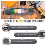 EZ4UVOY Travel Neck Pillow Stuffable with Clothes, Stuffable Neck Pillow for Travel, Packable Fillable Storage Bag for Airplane Travel, Soft Velvet Neck Pillow Case Cover