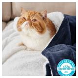 Bedsure GentleSoft Sherpa Fleece Throw Blanket for Couch - Thick and Warm Throw for Women and Men, Soft Fuzzy Plush Blanket for Winter, Navy, 50x60 Inches