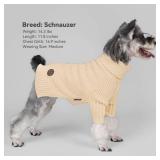 cyeollo Dog Sweater Turtleneck Knitted Sweaters with Long Sleeve Fall Winter Dog Clothes Sweaters for Small Dogs, Beige M