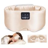 MUSICOZY 3D Silk Bluetooth Sleep Mask Headphones, Mulberry Silk Eye Mask with Ultra-Thin Wireless Speakers, Bluetooth 5.4 Sleeping Headphones for Side Sleepers, Music Sleep Mask Gifts for Men Women