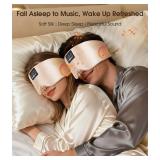 MUSICOZY 3D Silk Bluetooth Sleep Mask Headphones, Mulberry Silk Eye Mask with Ultra-Thin Wireless Speakers, Bluetooth 5.4 Sleeping Headphones for Side Sleepers, Music Sleep Mask Gifts for Men Women