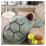 PTAEXCEL Wearable Turtle Shell Pillow, 51in/130cm Giant Wearable Tortoise Shell Plush Removable Oversized Turtle Stuffed Animal Dress Up Cushion Costume for Adults.