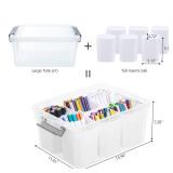 Citylife 17 QT Plastic Storage Bins Clear Storage Box with Lids Multipurpose Stackable Storage Containers for Organizing Tool, Craft, Crayon