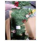 Lighted Artificial Christmas Wreath, Battery Operated with LED Lights, for Front Door Gate Wall Christmas Party Decorations