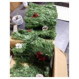 Lighted Artificial Christmas Wreath, Battery Operated with LED Lights, for Front Door Gate Wall Christmas Party Decorations