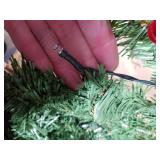 Lighted Artificial Christmas Wreath, Battery Operated with LED Lights, for Front Door Gate Wall Christmas Party Decorations