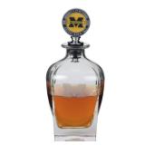 The Memory Company Officially Licensed Decanter with Mascot Stopper, University of Michigan TOP BROKEN
