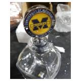 The Memory Company Officially Licensed Decanter with Mascot Stopper, University of Michigan TOP BROKEN