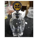 The Memory Company Officially Licensed Decanter with Mascot Stopper, University of Michigan TOP BROKEN