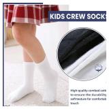 Velice Unisex Little Kids Youth Boys Girls Socks Soft Cotton Dress School Uniform Seamless Black White Crew Sock 10 Pairs(Black/White,9-12 Years)