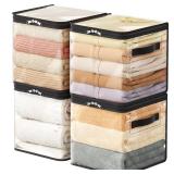 Lifewit 4 Pack Clear Clothes Storage Bags, 11 Inch Clear Cube Storage Bins, 18L Vinyl Foldable Moving Bags with Zipper, Storage Container for Sweater Sheets Yarns
